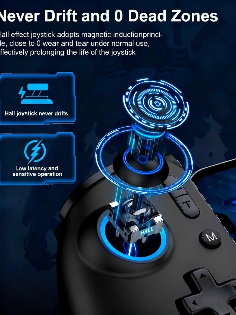 AIfasterfly Store Wireless Mobile Gaming Controller, Phone Controller for iPhone/Android, Hall Joystick/Trigger, Bluetooth Handheld Gaming Controller with Programmable, No Dead Zone, Adjustable Light/Turbo, for Xbox Cloud, Steam Link - Image 2